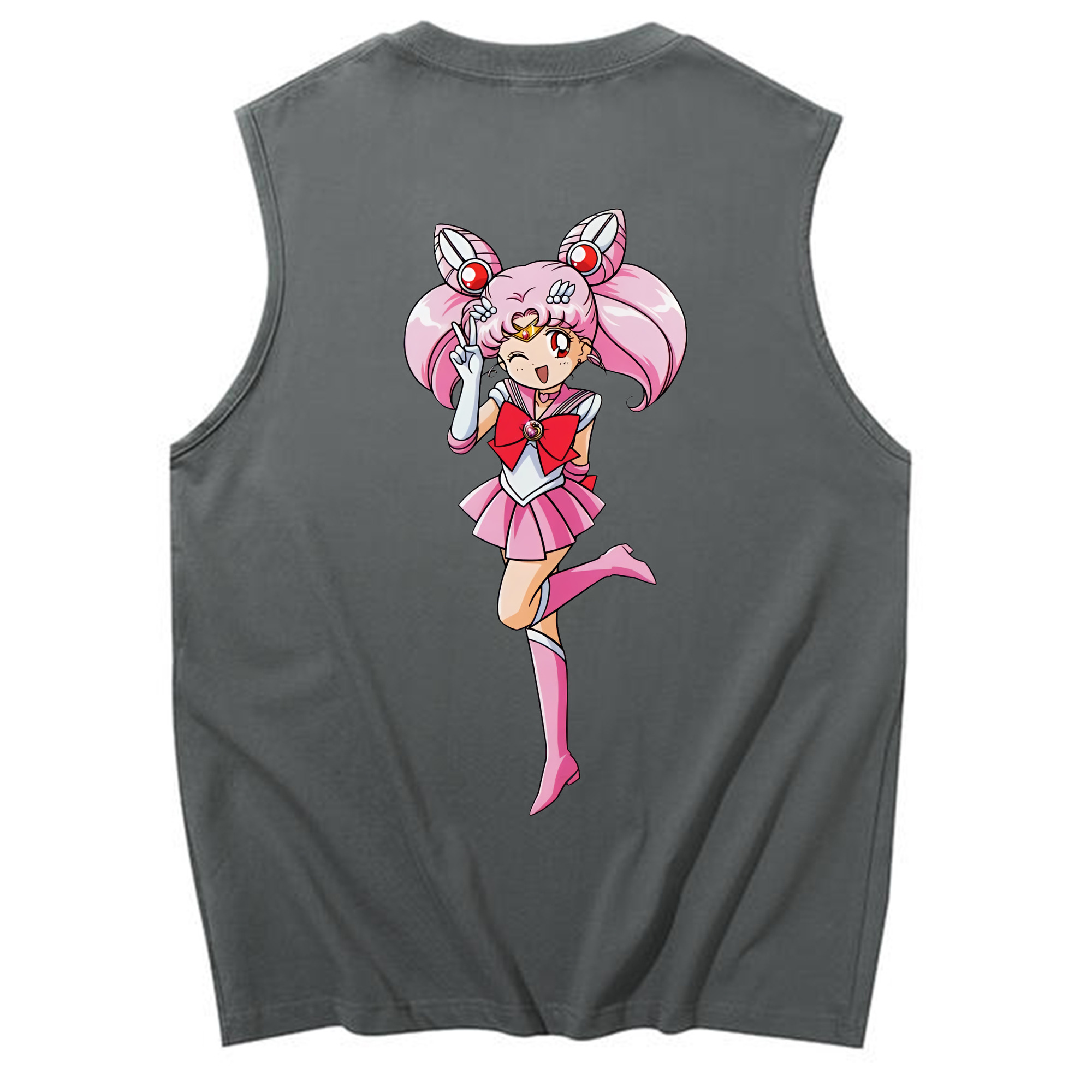 （画像用） 美少女戦士セーラームーン ちびうさ Sailor Moon Chibiusa Tsukino Usagi Small Lady Serenity コットン100％タンクトップ（背面プリント）